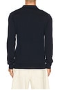 view 2 of 5 Long Sleeve Merino Wool Button Placket Polo Sweater in Hunter Navy