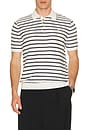 view 1 of 5 Short Sleeve Cotton Blend Polo Sweater in Deckwash White Combo