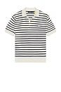 view 4 of 5 Short Sleeve Cotton Blend Polo Sweater in Deckwash White Combo
