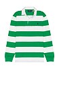 view 4 of 5 Long Sleeve Iconic Stripe Rugby Polo in Green