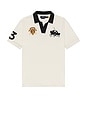 view 5 of 6 Short Sleeve Jersey Knit Crest Logo Johnny Collar Polo in Nevis Polo Black