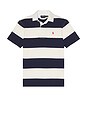view 4 of 5 Short Sleeve Jersey Knit Iconic Rugby Polo Stripe in Dark Cobalt Deckwash White