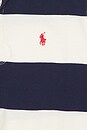 view 5 of 5 Short Sleeve Jersey Knit Iconic Rugby Polo Stripe in Dark Cobalt Deckwash White