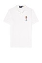 view 4 of 5 Short Sleeve Basic Mesh Novelty Summer Bear Polo in White Summer Bear