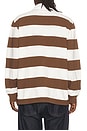 view 2 of 5 Long Sleeve Iconic Rugby Stripe Polo in Pale Russet & Trophy Cream
