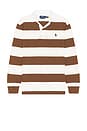 view 4 of 5 Long Sleeve Iconic Rugby Stripe Polo in Pale Russet & Trophy Cream