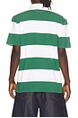 view 2 of 5 POLO À RAYURES SHORT SLEEVE JERSEY KNIT ICONIC RUGBY in Antique Green & Oxford White