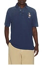 view 2 of 5 Short Sleeve Mesh Novelty Bear Polo in Medium Indigo