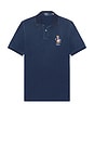 view 4 of 5 Short Sleeve Mesh Novelty Bear Polo in Medium Indigo