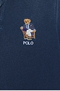view 5 of 5 Short Sleeve Mesh Novelty Bear Polo in Medium Indigo