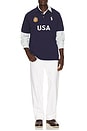 view 3 of 5 Short Sleeve USA Mesh Polo in Newport Navy