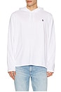 view 1 of 5 Long Sleeve Jersey Knit Hooded T-shirt in White