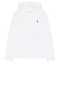 view 4 of 5 Long Sleeve Jersey Knit Hooded T-shirt in White