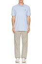 view 3 of 5 Short Sleeve Stretch Mesh Polo in Pebble Blue