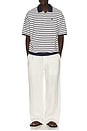 view 3 of 5 Short Sleeve Yarn Dyed Jacquard Textured Interlock Striped Polo in Nevis & Newport Navy