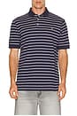 view 1 of 5 Soft Touch Thin Stripe Polo in Refined Navy & White