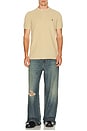 view 3 of 5 Short Sleeve Garment Dyed Featherweight Mesh Henley T-Shirt in Vintage Khaki