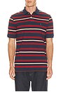 view 1 of 5 Short Sleeve Yarn-Dyed Mesh Polo in Newport Navy Multi