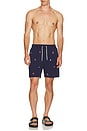 view 3 of 5 Stretch Polyester Boat All Over Traveler Swim Trunk in Newport Navy