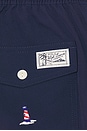 view 5 of 5 Stretch Polyester Boat All Over Traveler Swim Trunk in Newport Navy