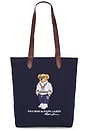 view 1 of 6 Canvas Bear Tote in Newport Navy