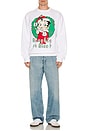 view 3 of 4 Betty Boop Naughty Sweatshirt in White