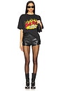 view 4 of 4 D.A.R.E. FIRE ボクシーTシャツ in Black Pigment