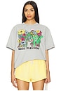 view 1 of 4 MTV Floral Boxy Tee in Grey Pigment