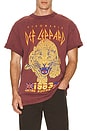 view 3 of 4 Def Leppard Pyromania Tee in Burgundy