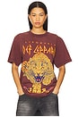 view 1 of 4 Def Leppard Pyromania Tee in Burgundy