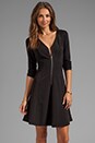 view 1 of 6 Ottoman Knit Zip Front Dress in Black