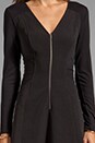 view 5 of 6 Ottoman Knit Zip Front Dress in Black