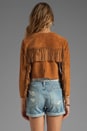 view 3 of 5 Suede Fringed Jacket in Adobe