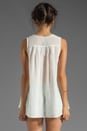 view 2 of 3 Linen/Cotton Voile Sleeveless Smocked Blouse in White