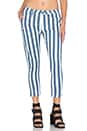 view 1 of 4 Sullie Crop Jean in Navy Stripe