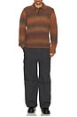 view 4 of 4 Alpaca Long Sleeve Knit Polo in Brown