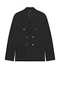 view 6 of 5 Double Breasted Wool Blazer in Black