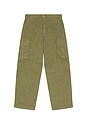 view 6 of 5 Herringbone Cargo Trousers in Olive
