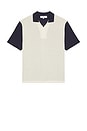 view 1 of 4 Textured Zip Polo in Dark Blue