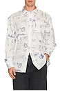 view 3 of 4 Printed Poplin Shirt in White