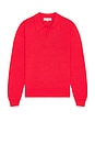 view 5 of 4 Cotton Long Sleeve Knit Polo in Red