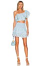 view 4 of 4 Celeste Smocked Mini Skirt in Sky Blue Eyelet