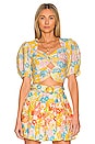view 1 of 4 La Coupure Cut Out Top in Blue Daisy
