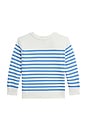 view 2 of 3 Kids Novelty Bear Graphic Striped Sweatshirt in Nevis & Scottsdale Blue Bear