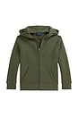 view 1 of 2 Fleece Full-Zip Hoodie in Mint Olive