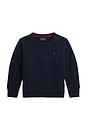 view 1 of 2 Long Sleeve Combed Crewneck Sweater in Navy