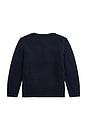 view 2 of 2 Long Sleeve Combed Crewneck Sweater in Navy