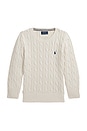 view 1 of 2 Long Sleeve Cable Knit Crewneck Sweater in Andover Cream