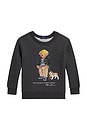 view 1 of 6 Long Sleeve Fleece Bear Graphic Crewneck Sweatshirt in Bear Windsor Heather