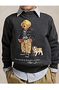 view 5 of 6 Long Sleeve Fleece Bear Graphic Crewneck Sweatshirt in Bear Windsor Heather